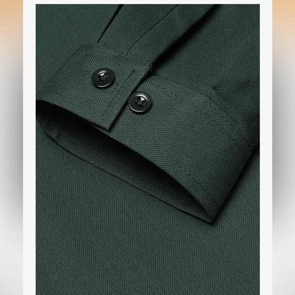 NWT Stylish Dark Green Lace-Up Men's Shirt Medium - Picture 4 of 8